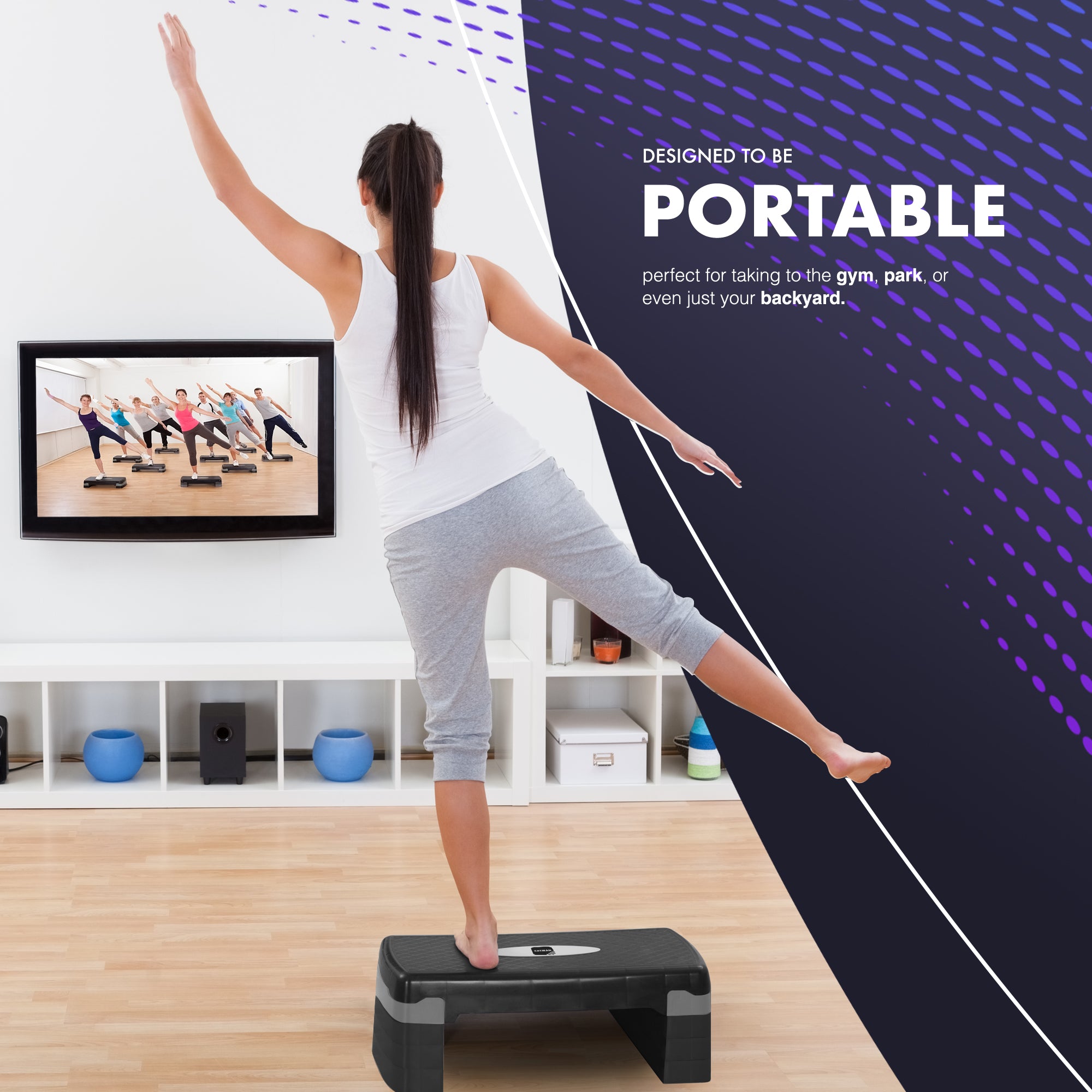 KAYMAN Exercise Stepper – Adjustable Fitness Step Platform for Home & Gym Workouts | Ideal for Aerobics, Cardio, Weights, Yoga |4 Level Heights – image 19