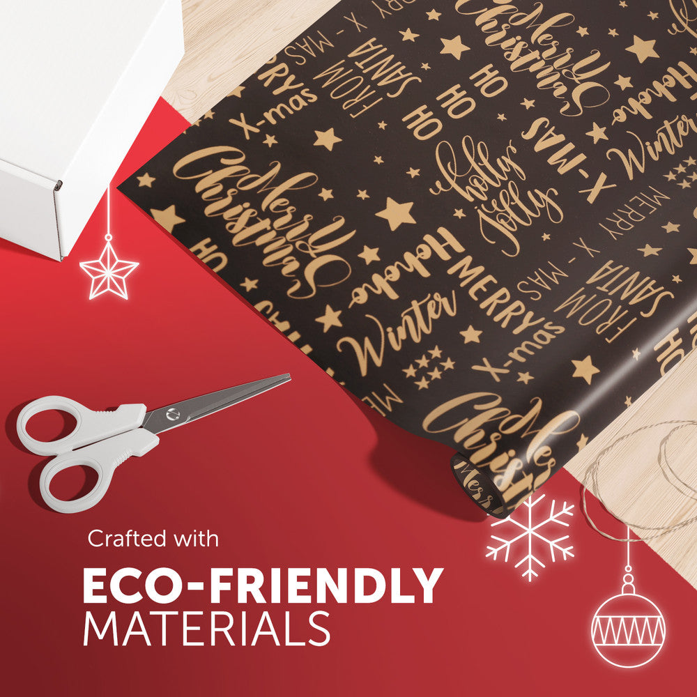 Kraft & Co 4 Pack 44cm x 5M of Gift Wrapping Paper, Quality Festive Designed Kraft Paper, Eco-Friendly, Recyclable Wrapping Paper Ideal for Gifts, Arts & Crafts (20M Total) – image 12