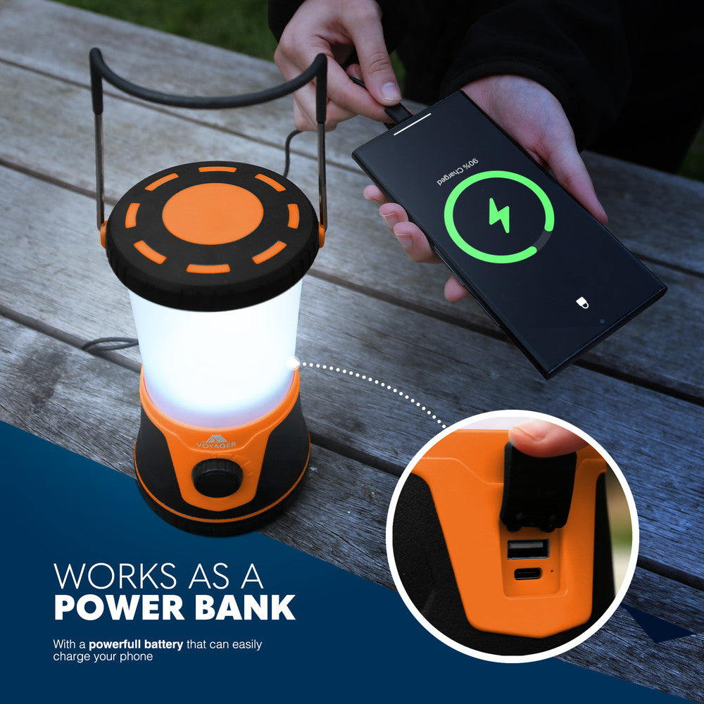 Orange Camping Lantern Carry Handle – Lightweight 400g Portable LED Tent Light UK