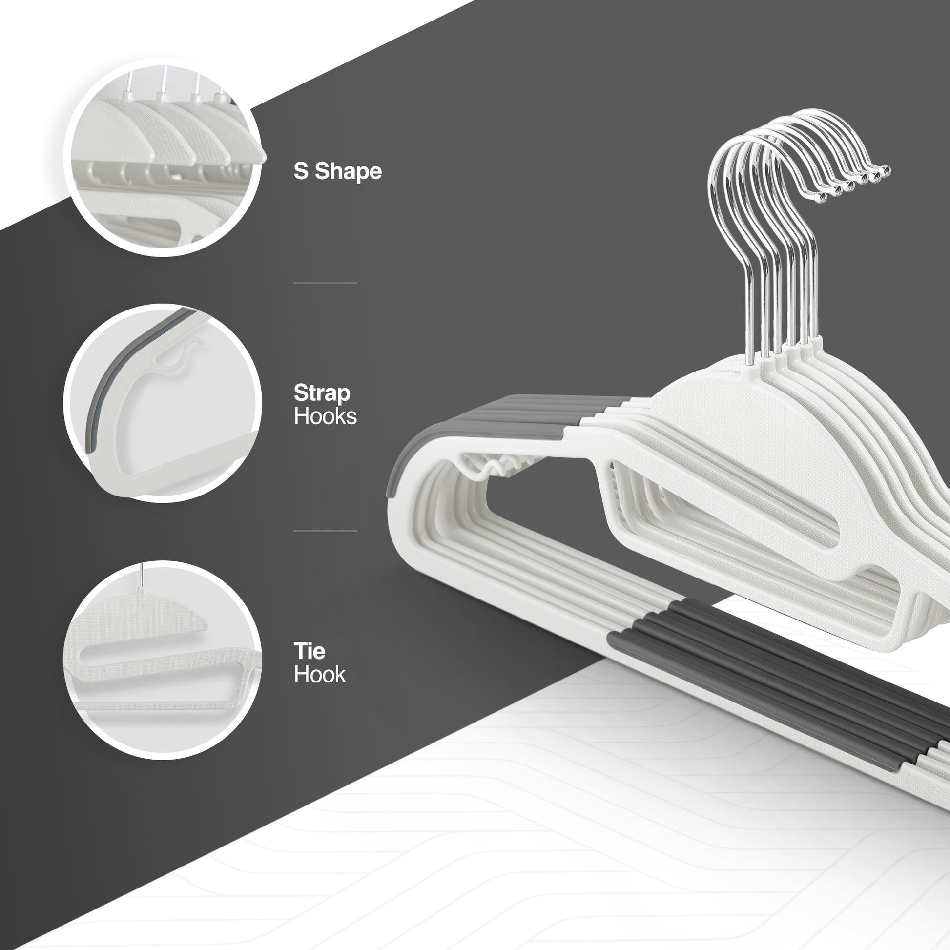 Slimline Non-Slip Clothes Hangers