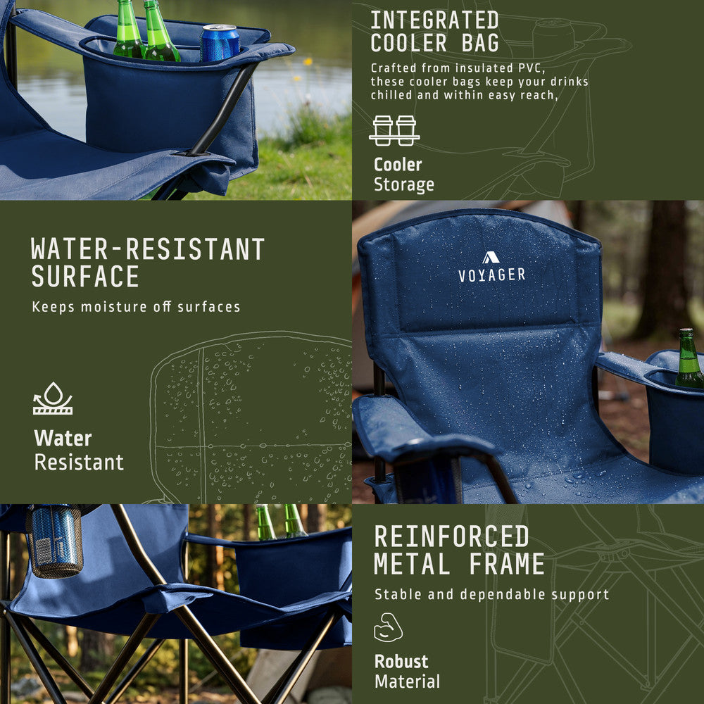 Folding Camping Chairs 2 Pack with Cooler Bag – image 5