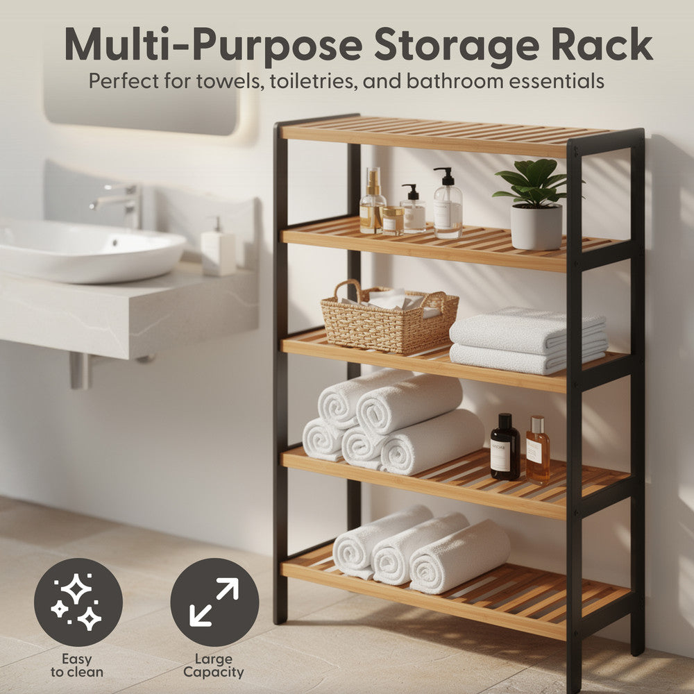 Bamboo Shoe Rack - 5 Tier – image 12