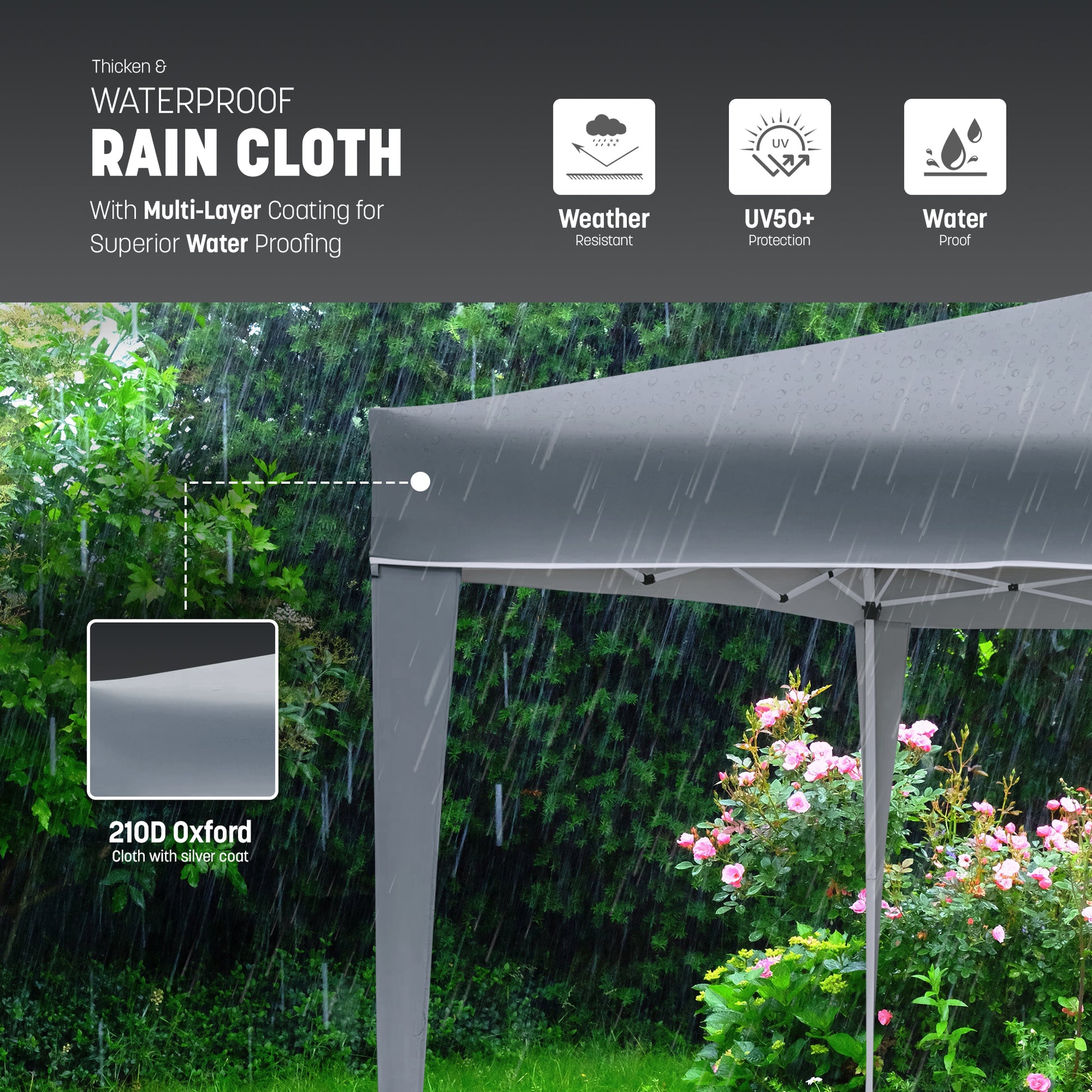 3x3m Garden Pop Up Gazebo – image 12