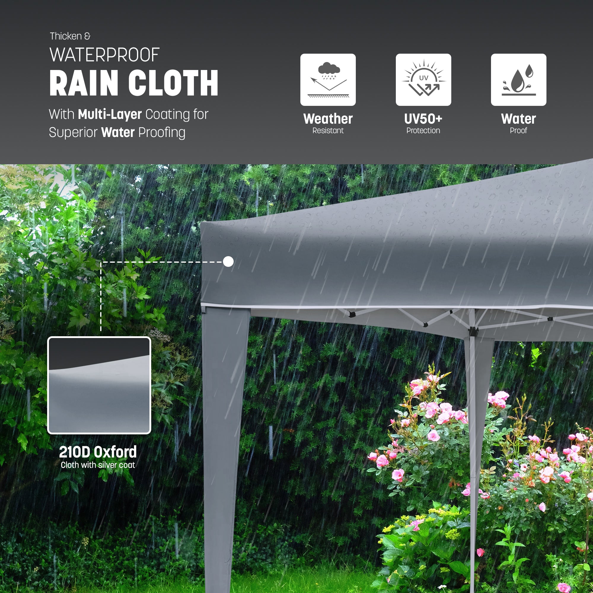 3x3m Garden Pop Up Gazebo – image 12