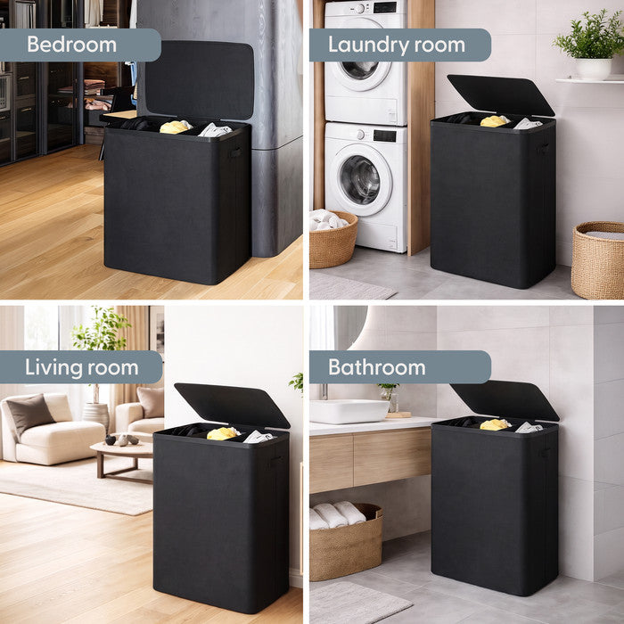 Collapsible Laundry Basket with Lid & Removable Liner