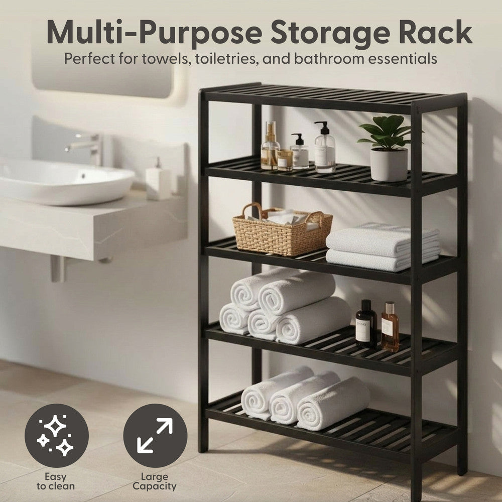 Bamboo Shoe Rack - 5 Tier – image 5