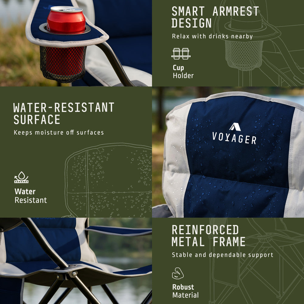 Padded Camping Chairs - 2 Pack