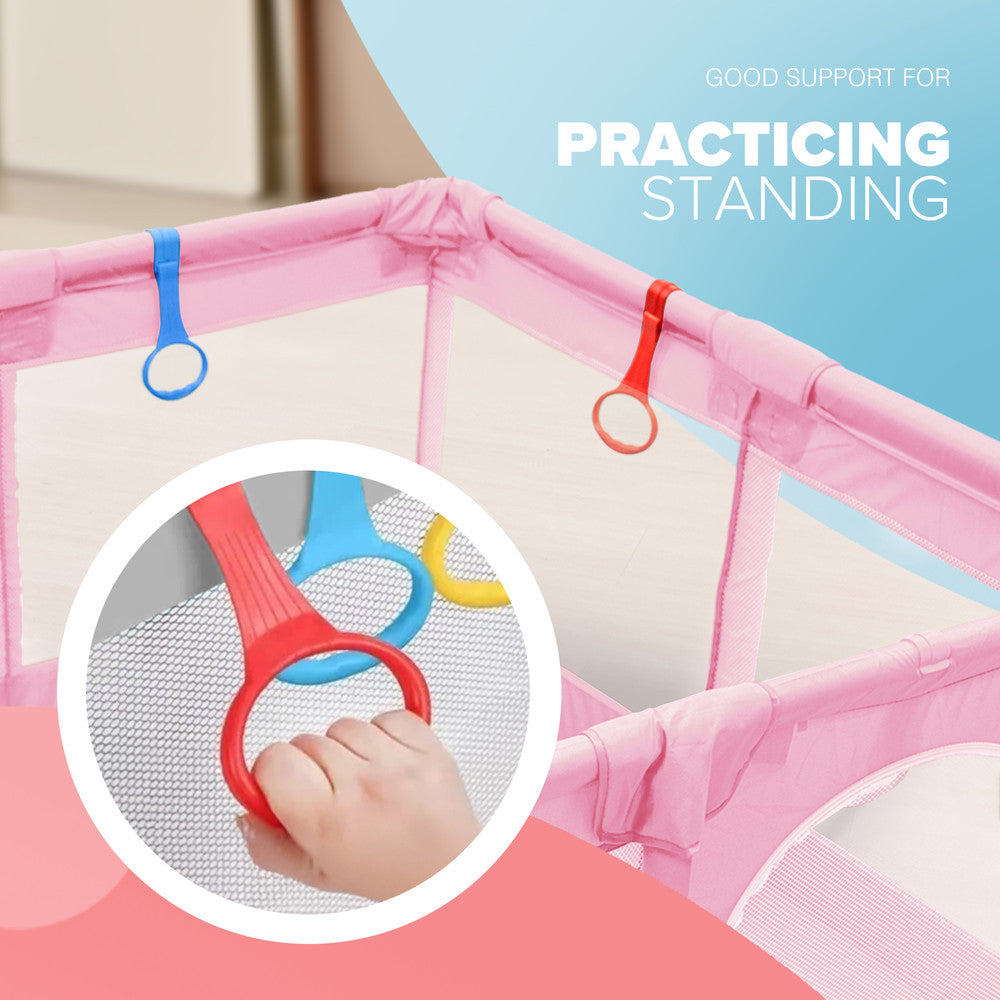 KIDOOLA Baby Playpen with Padded Frame & Mesh Walls, Unisex (150x180x65cm)