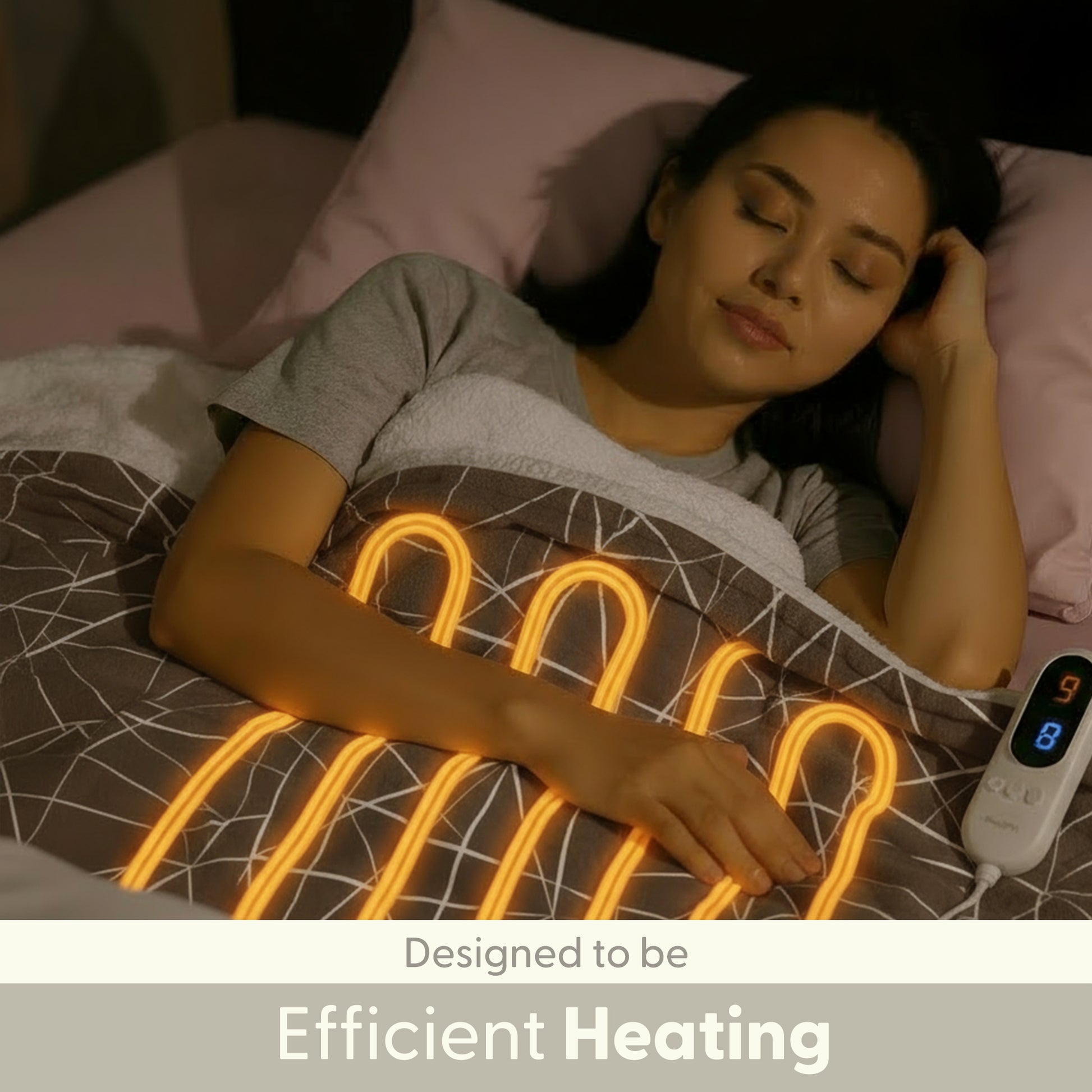 Electric Heated Throw Blanket with 9 Heat Settings