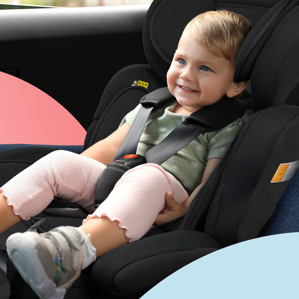 Kidoola Adjustable Car Seat for Toddlers & Children – Safety Certified Booster Seat, Comfortable Padding, 3 Age Functions, ECE R44/04 Certified, Up to 12 Years