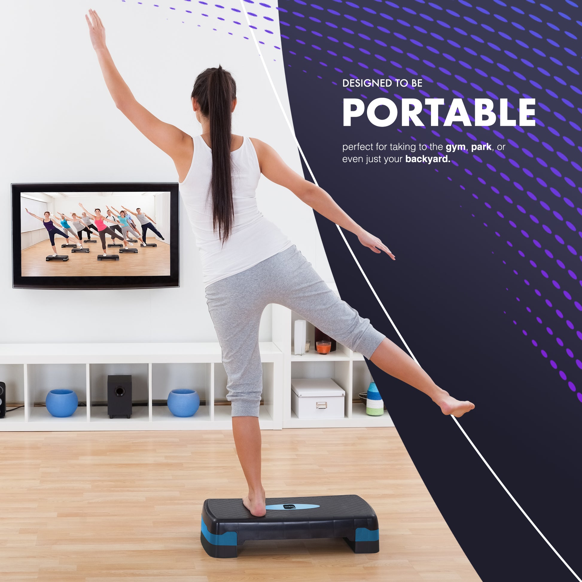 KAYMAN Exercise Stepper – Adjustable Fitness Step Platform for Home & Gym Workouts | Ideal for Aerobics, Cardio, Weights, Yoga | 2 Level Heights – image 11