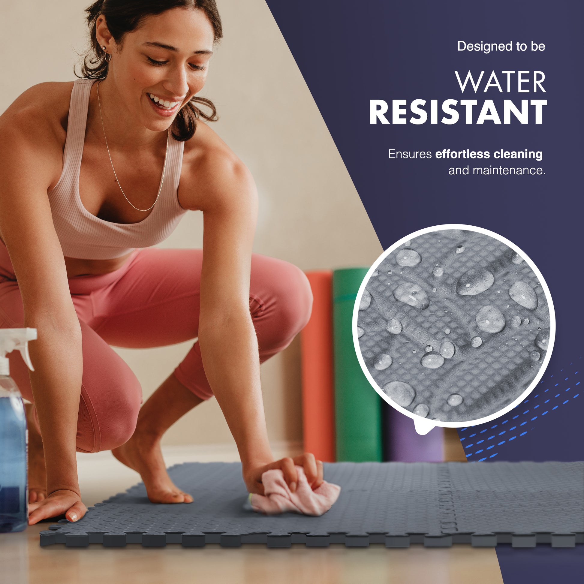 Top-Selling KAYMAN Interlocking Gym Floor Mats – Nonslip EVA Foam Exercise Tiles for Home Workouts, Studio, Weights, Yoga (60x60cm)
