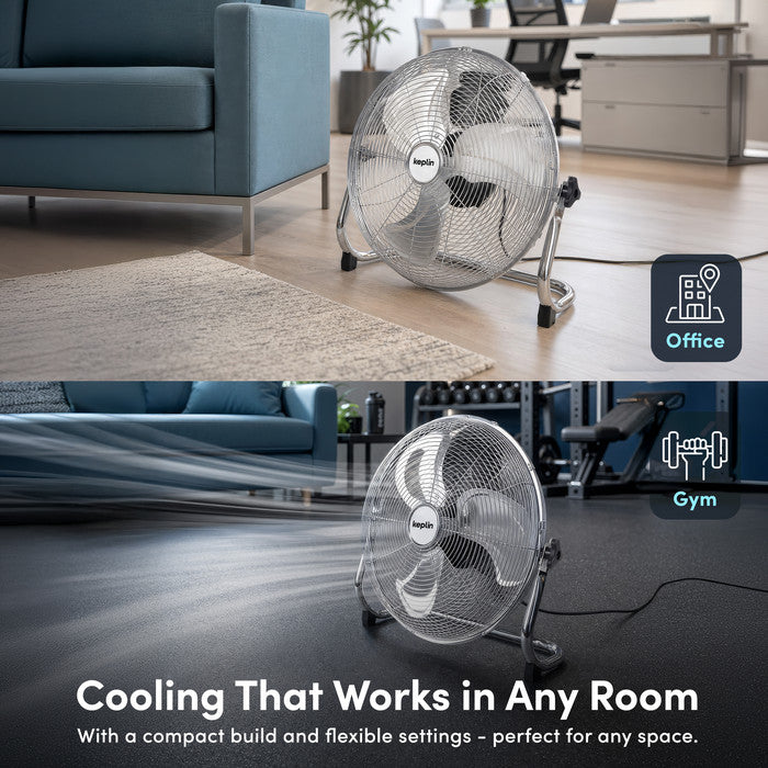 12 inch chrome floor fan full product white background