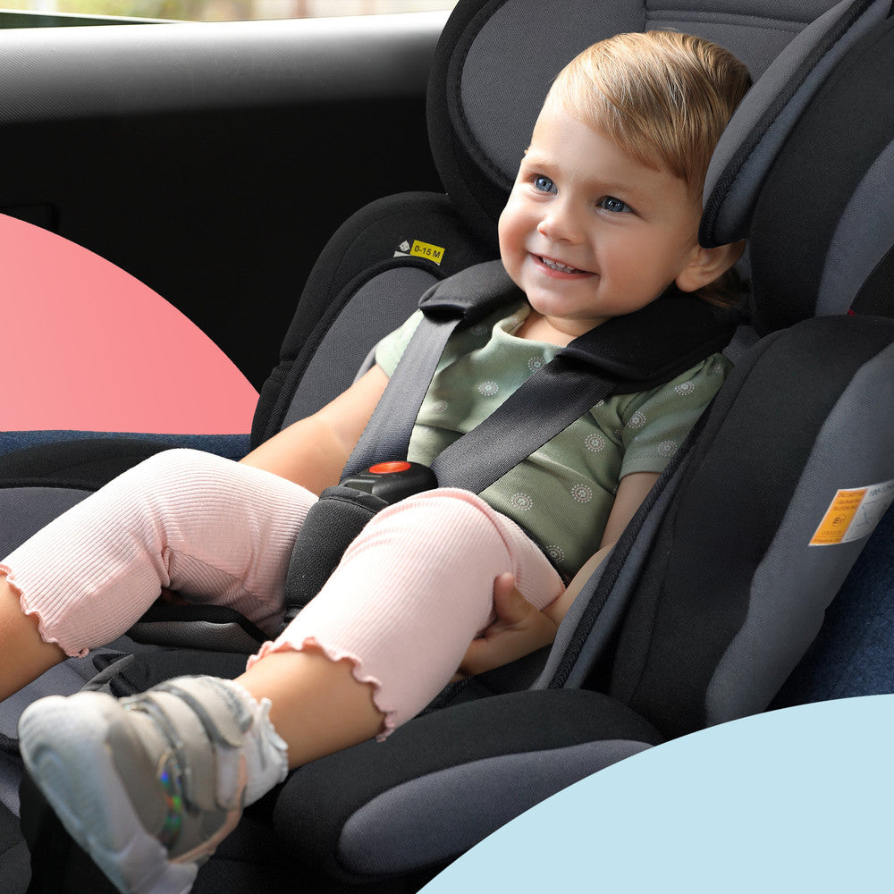 Kidoola Adjustable Car Seat for Toddlers & Children – Safety Certified Booster Seat, Comfortable Padding, 3 Age Functions, ECE R44/04 Certified, Up to 12 Years