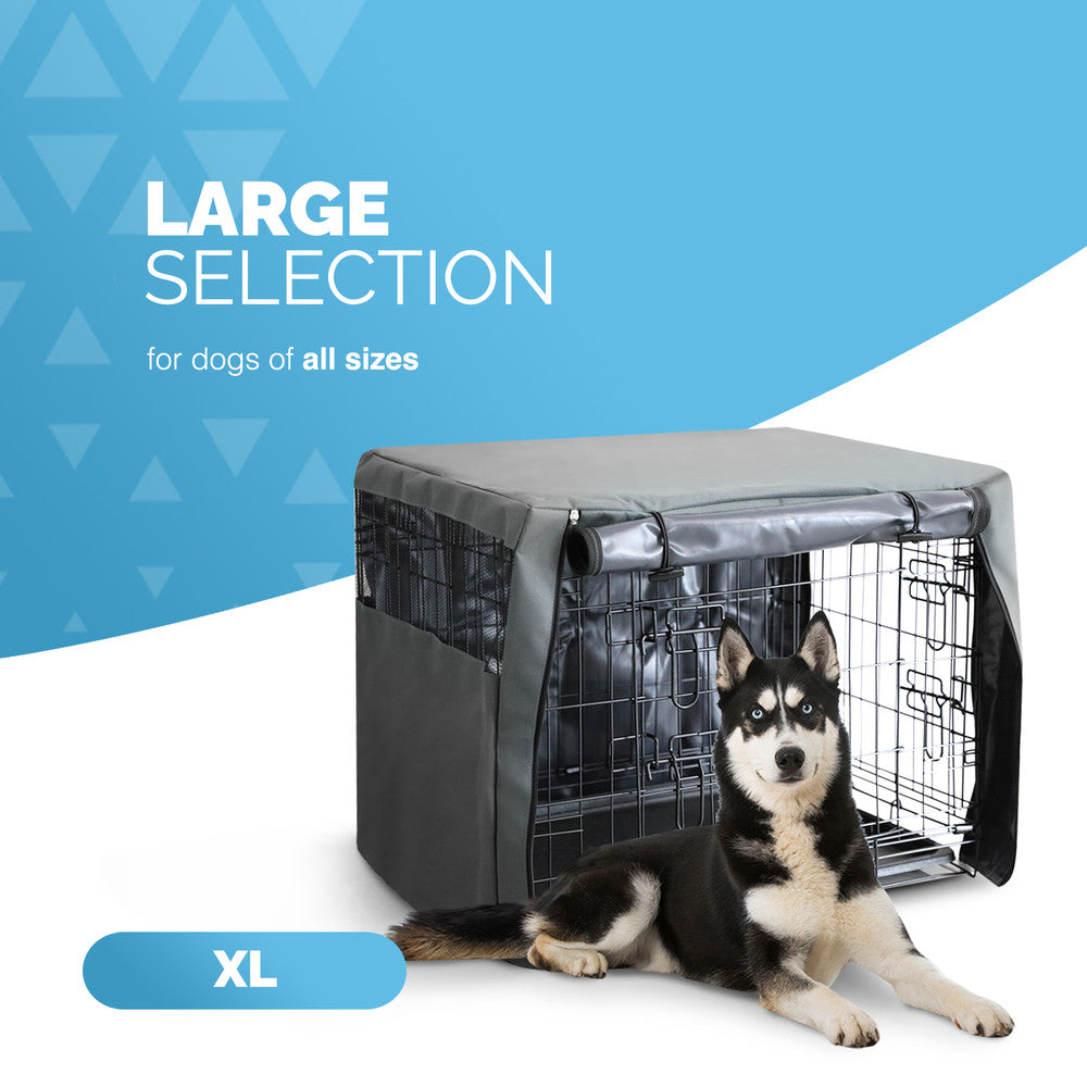 FurDreams Premium 42-Inch Dog Crate Cover – Polyester with PVC Coating, Rolling Doors & Breathable Mesh Windows – Easy Installation, Machine Washable – Ideal for Puppy Trainin – image 5