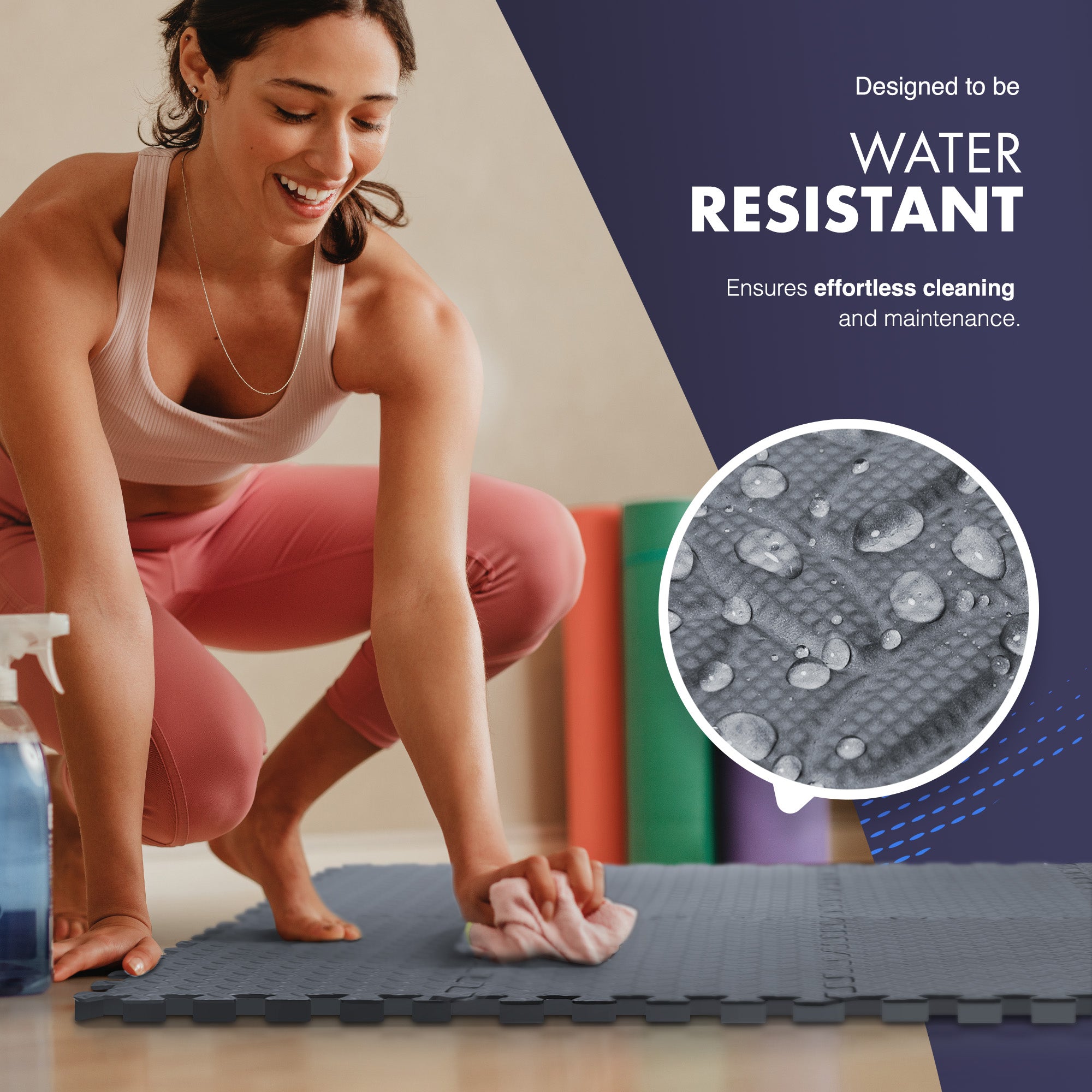 KAYMAN Gym Floor Nonslip Mats, Interlocking, EVA Foam Exercise Floor Tiles for Home Workouts, Studio, Weights, Exercise and Yoga (30 X 30cm) – image 28