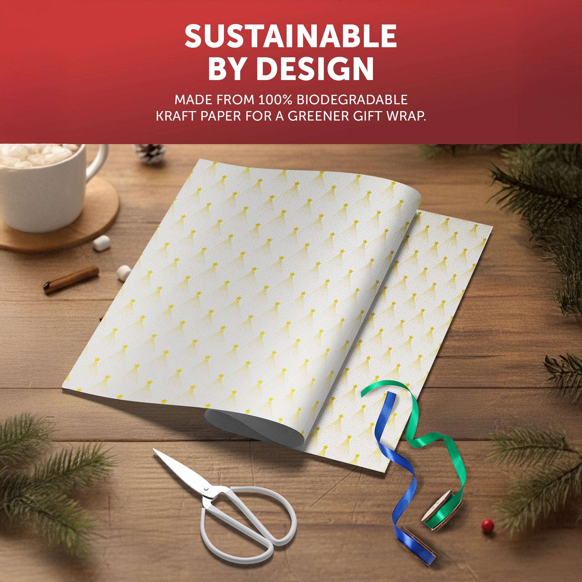 Kraft & Co 4 pack 69cm x 8M Gift Wrapping Paper Ideal for Gifts Arts & Crafts