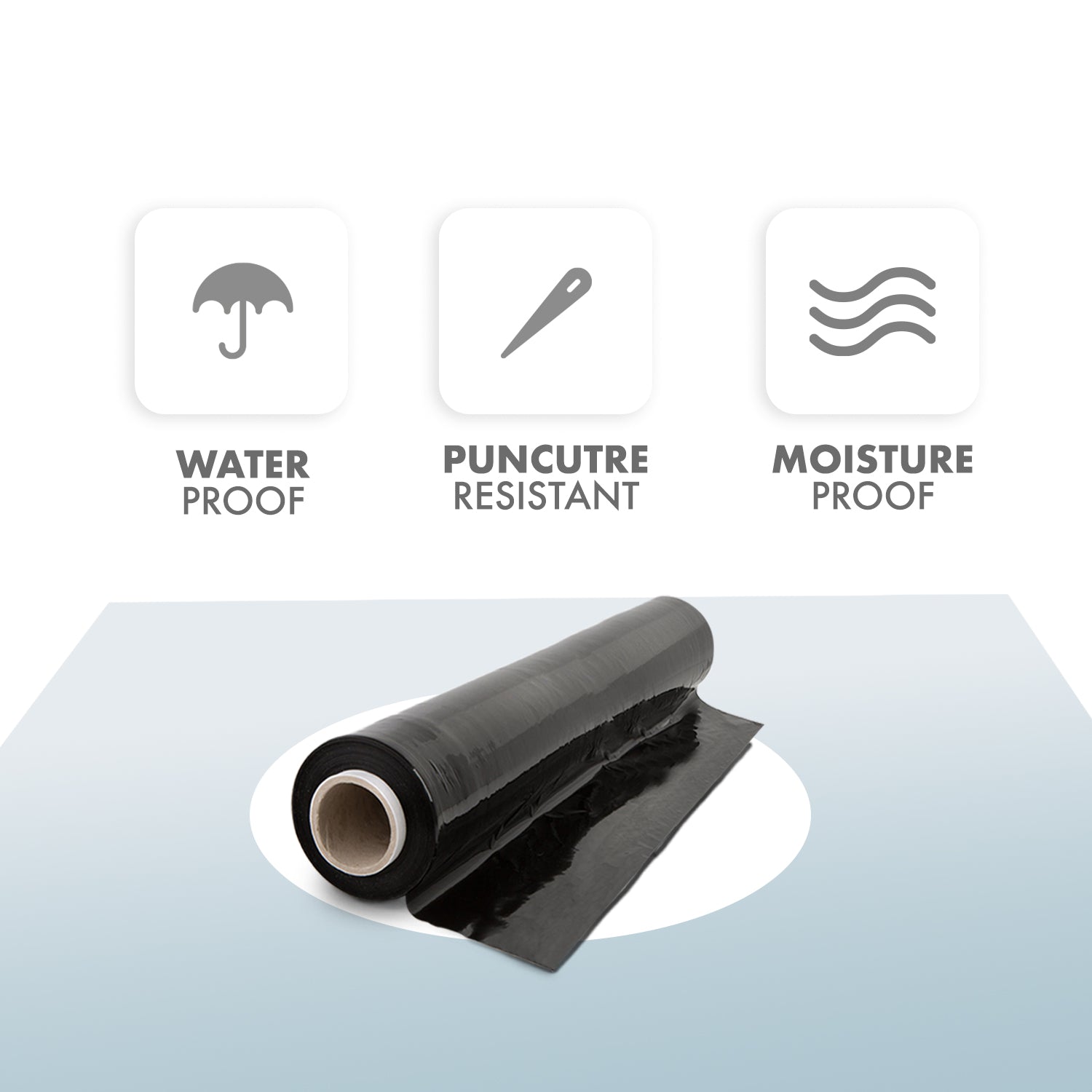 Merrimen Heavy Duty Pallet Stretch Shrink Wrap Roll | Strong & Secure Packaging Plastic Cling Film | Ideal for Packing, Moving Heavy Objects and Shifting Fragile Items (Black, 400mm x 150m)