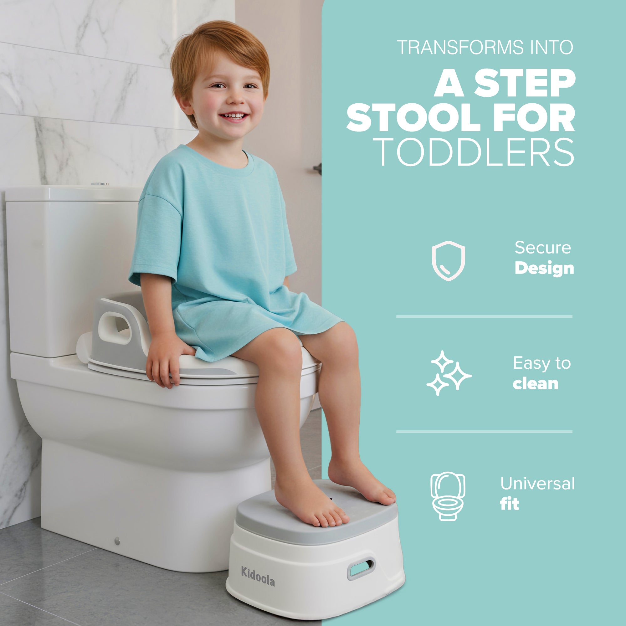 Pink 3-in-1 potty training set dimensions – compact potty and step stool 25cm x 40.5cm x 37.5cm