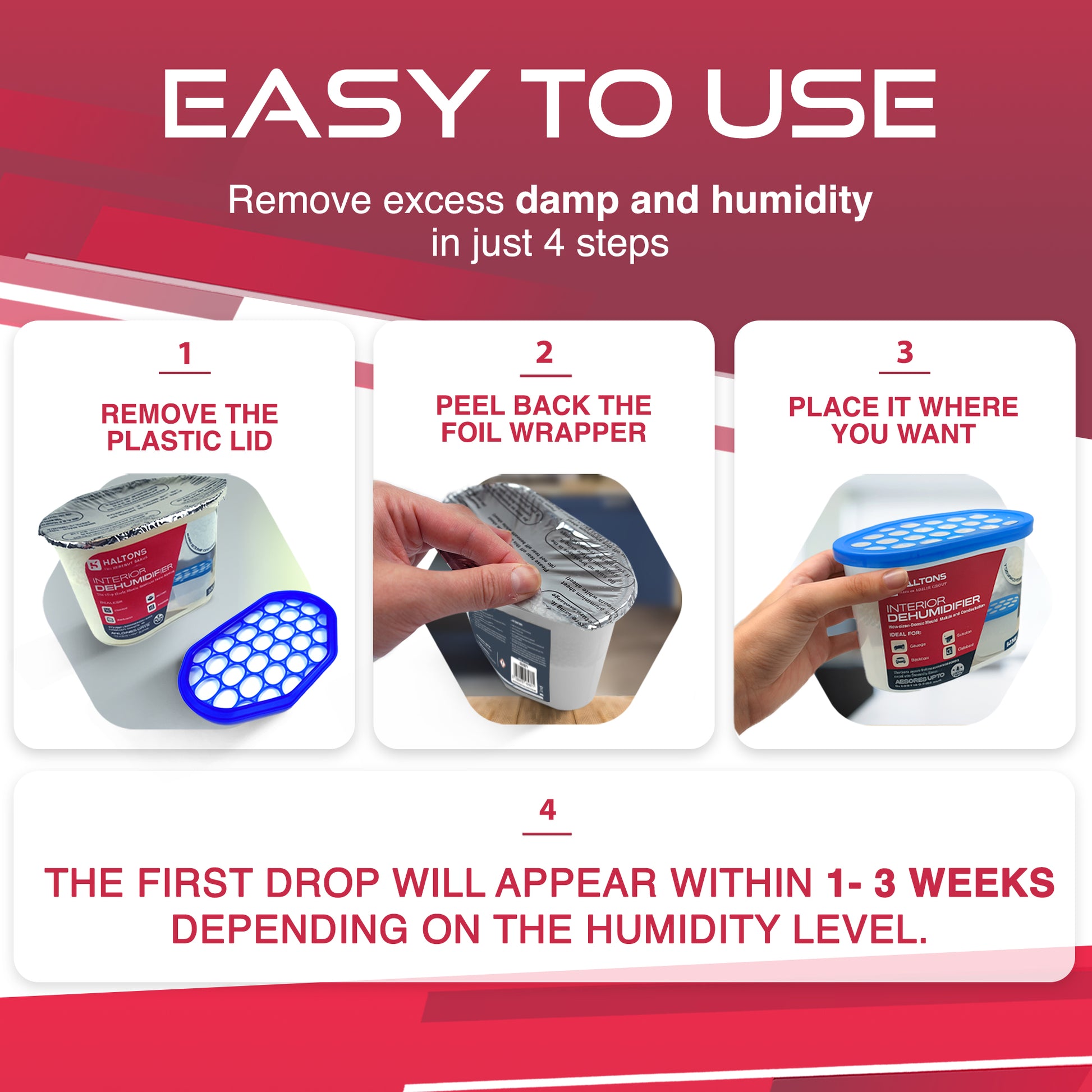 Haltons –  500ml Moisture Absorber Dehumidifiers – Condensation Remover for Damp, Mould, Home, Wardrobe, Kitchen, Bathroom, Basement, Garage, Bedroom, Caravan, Office – image 6