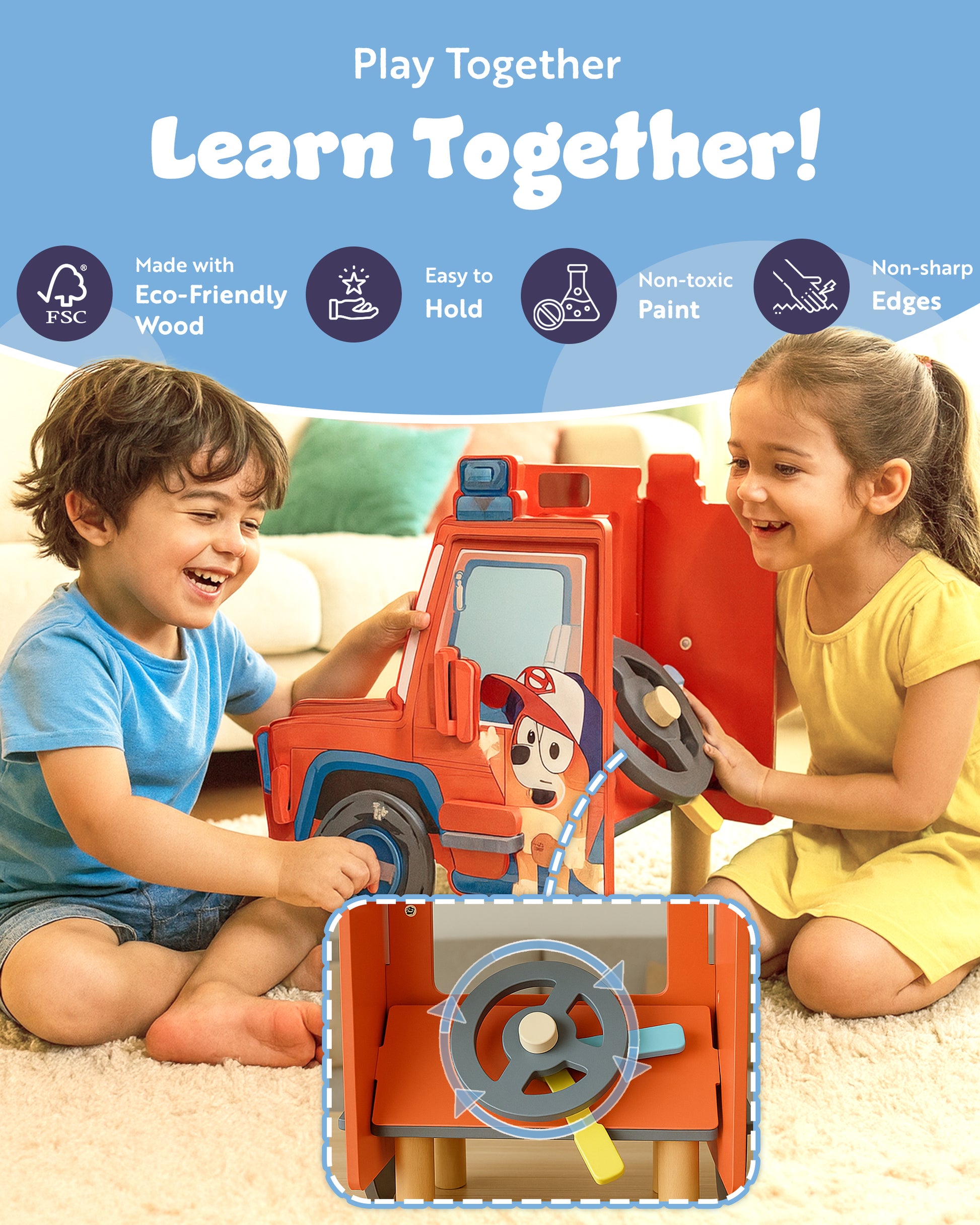 Official Bluey mechanic playset – develops problem-solving and fine motor skills for children ages 3+
