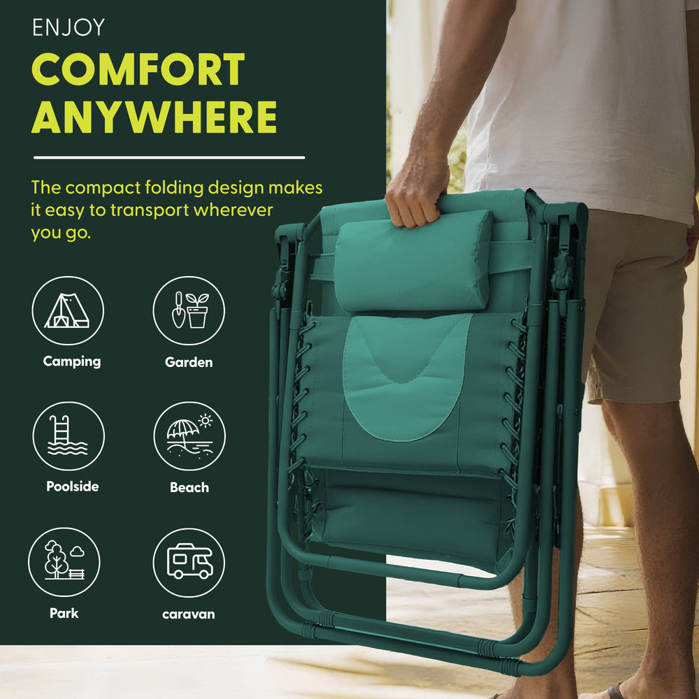 Premium Heavy-Duty Zero Gravity Chairs - 2 Pack XXL