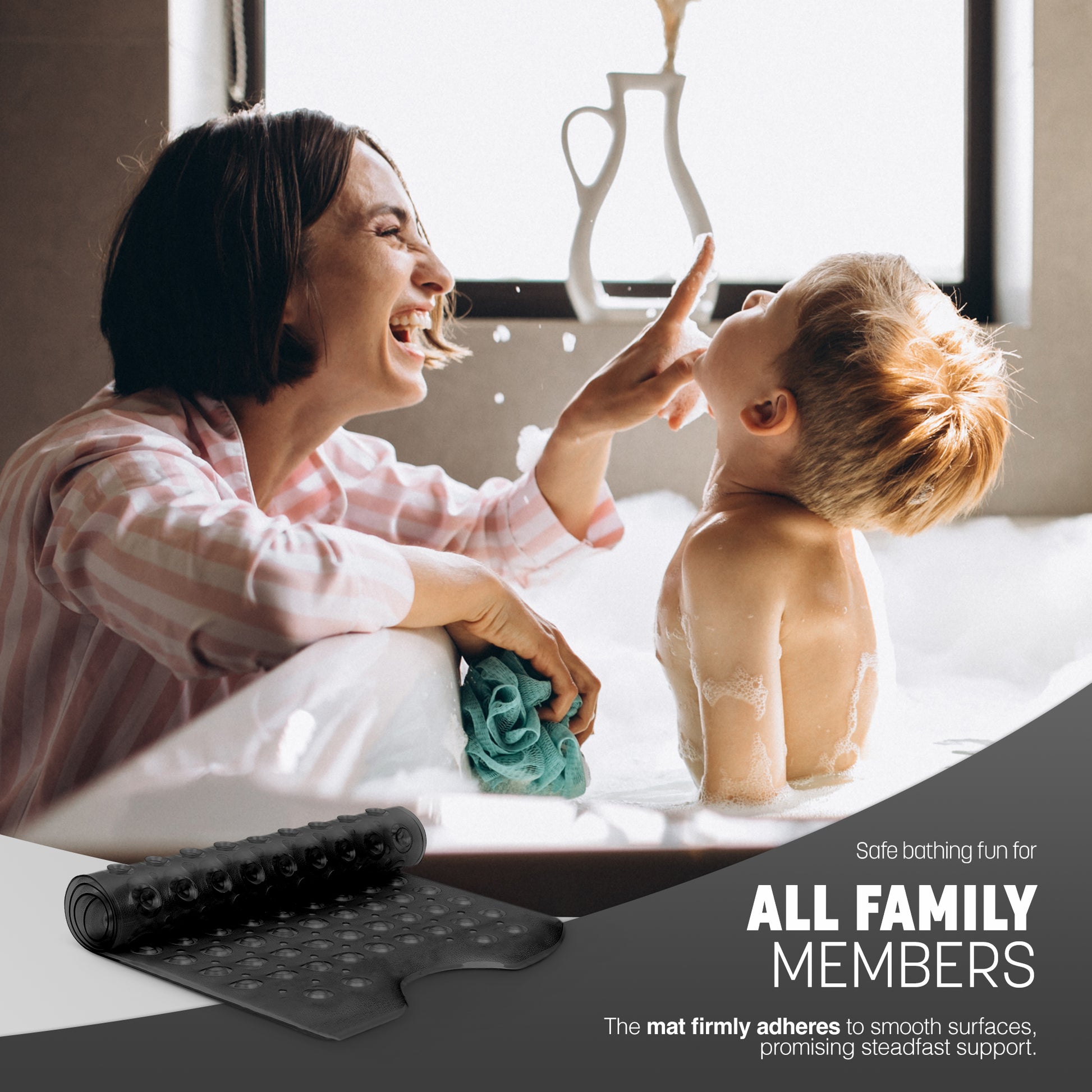Non-Slip Bath Mat - Soft, Comfortable & Machine Washable