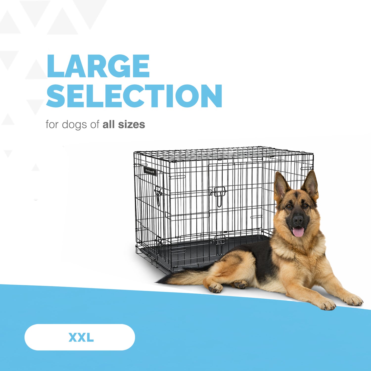 FurDreams Heavy Duty Dog Crate – Black Metal Folding Cage with Dual Doors, Chew-Resistant Plastic Tray, and Carry Handle – Perfect for Puppy Training