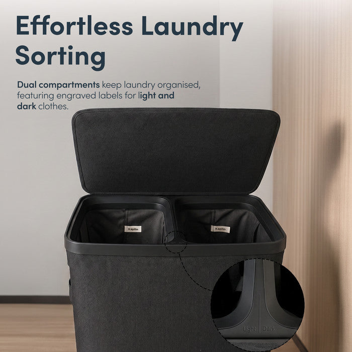 Collapsible Laundry Basket with Lid & Removable Liner