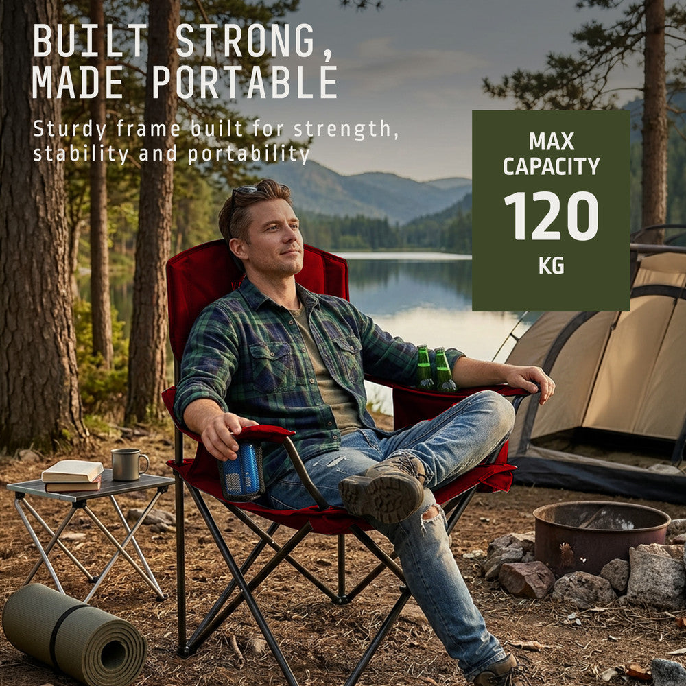 Folding Camping Chairs 2 Pack with Cooler Bag – image 29