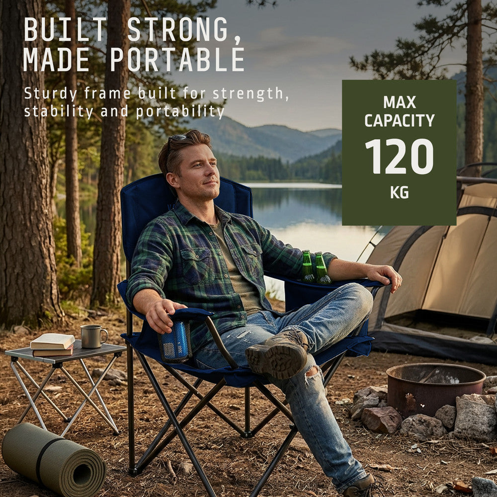 Folding Camping Chairs 2 Pack with Cooler Bag – image 6