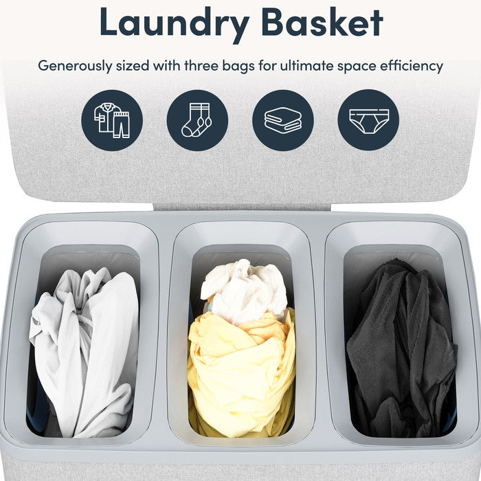 Collapsible Laundry Basket with Lid & Removable Liner