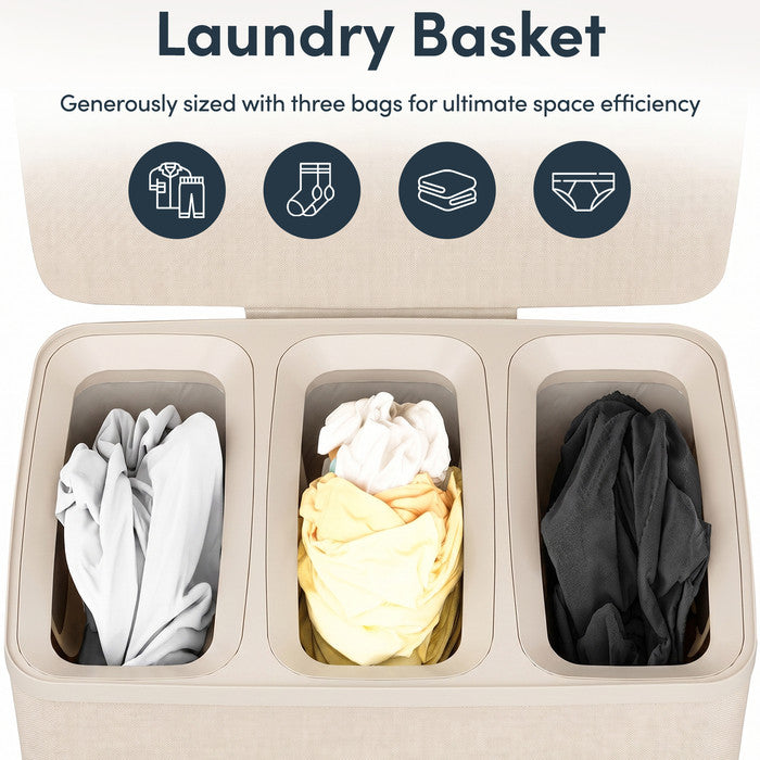 Collapsible Laundry Basket with Lid & Removable Liner