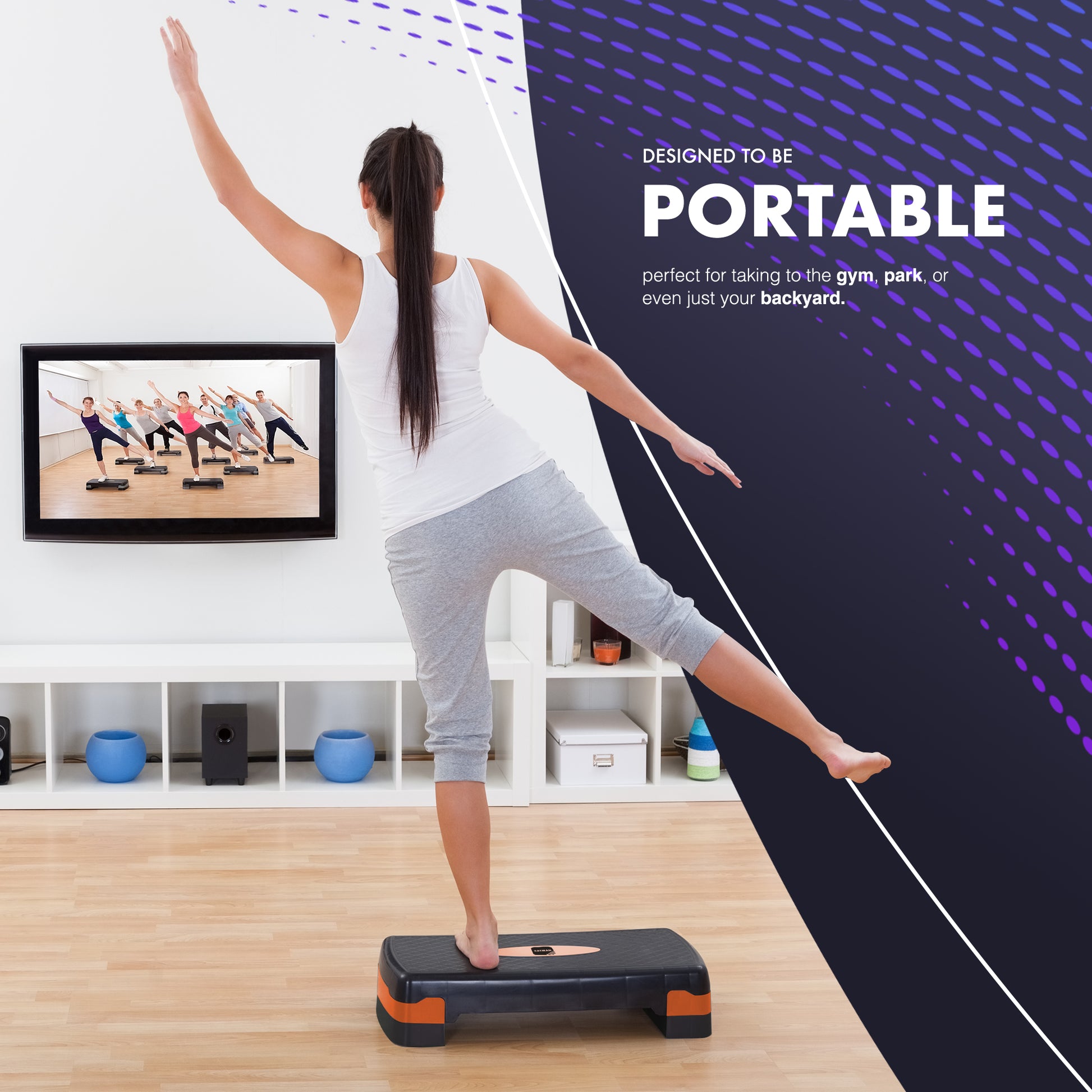 KAYMAN Exercise Stepper – Adjustable Fitness Step Platform for Home & Gym Workouts | Ideal for Aerobics, Cardio, Weights, Yoga | 2 Level Heights – image 25