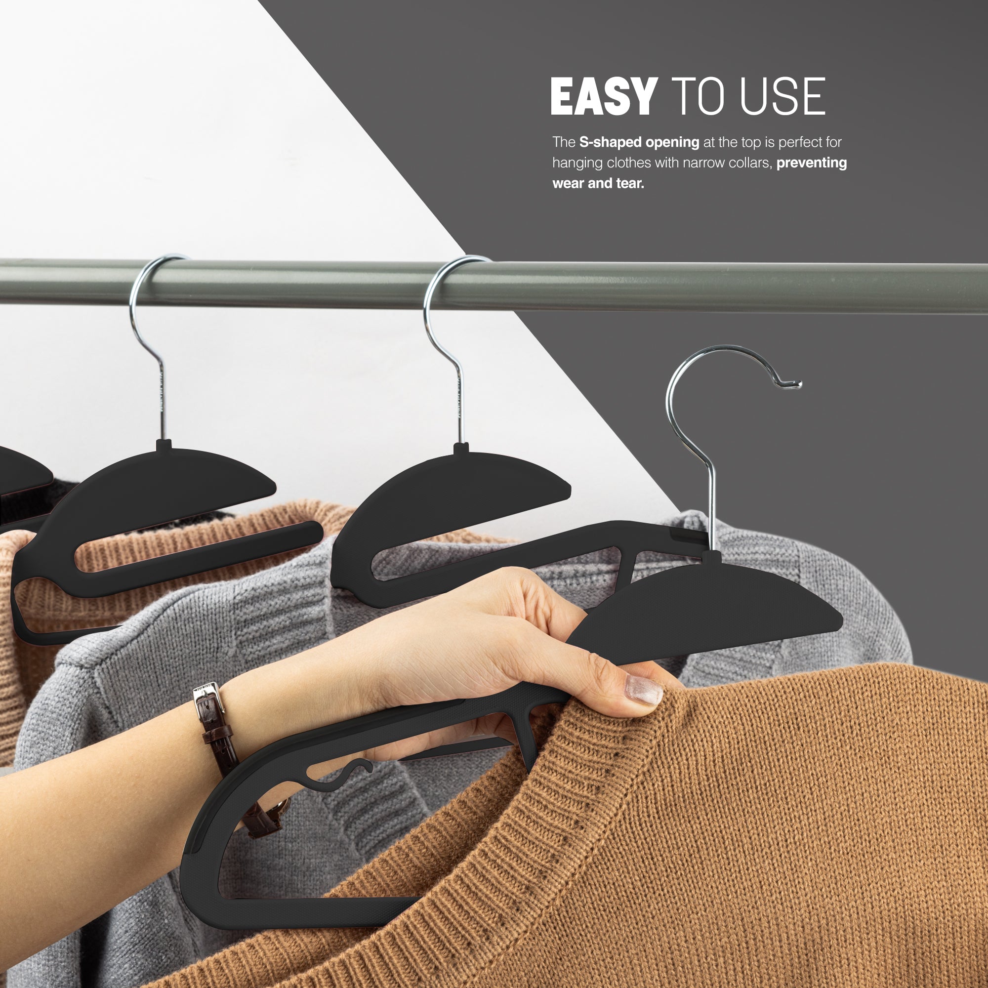 Slimline Non-Slip Clothes Hangers