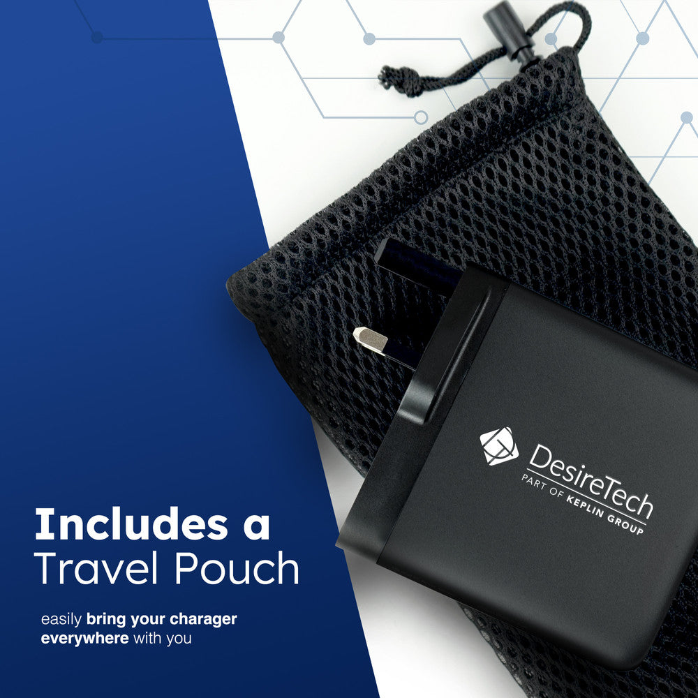 Desiretech 100W USB-C Charger with Cable & Pouch – Fast Charging 4-Port Adapter for MacBooks, iPhone 15, iPad, Samsung S Series, Google Pixel, Sony – image 6