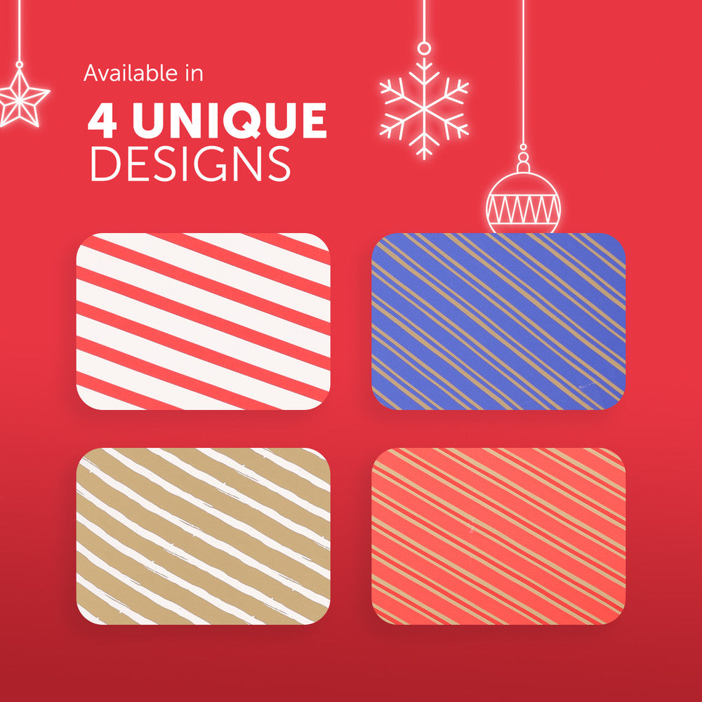 Kraft & Co 4 Pack 44cm x 5M of Gift Wrapping Paper, Quality Festive Designed Kraft Paper, Eco-Friendly, Recyclable Wrapping Paper Ideal for Gifts, Arts & Crafts (20M Total) – image 6