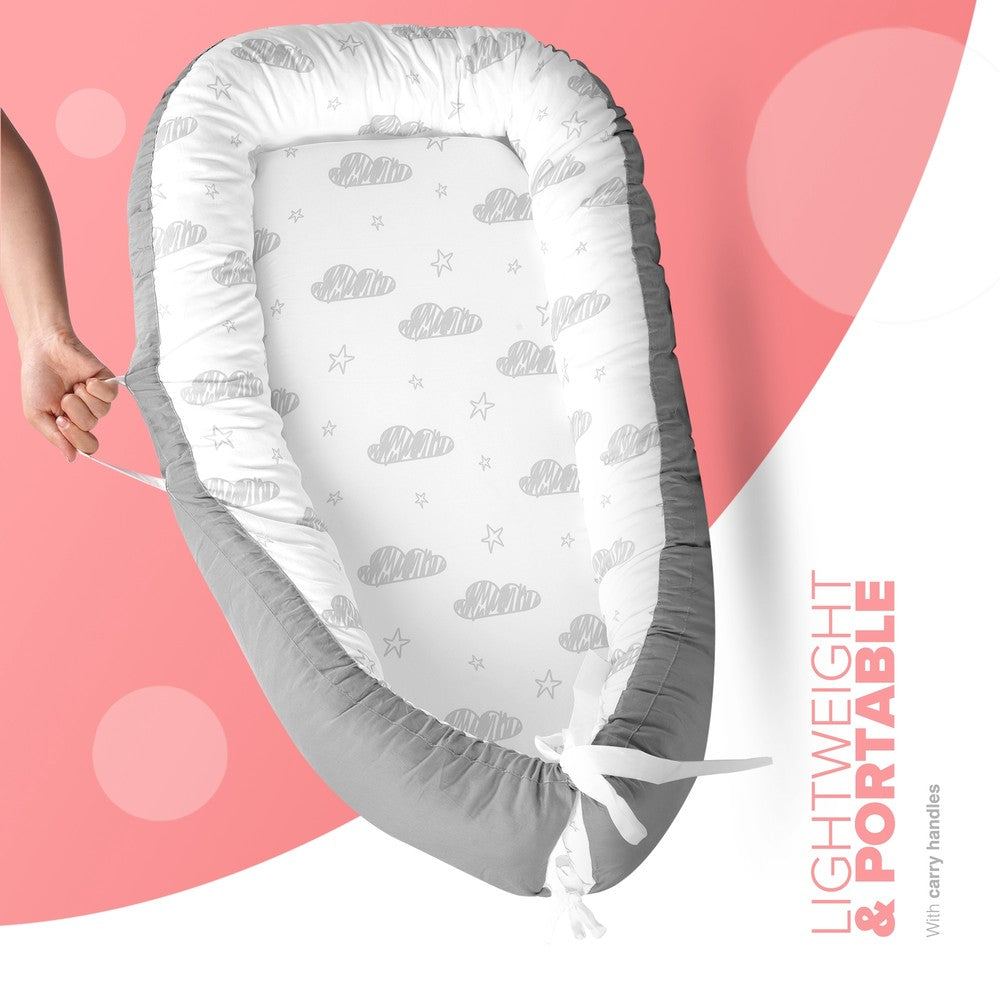 Kidoola Newborn Baby Nest Lounger - 100% Cotton, Washable, Safe and Breathable Fabric 0-12 Months Unisex Ideal for Home, Travel & Baby Essential Gift (Animals)