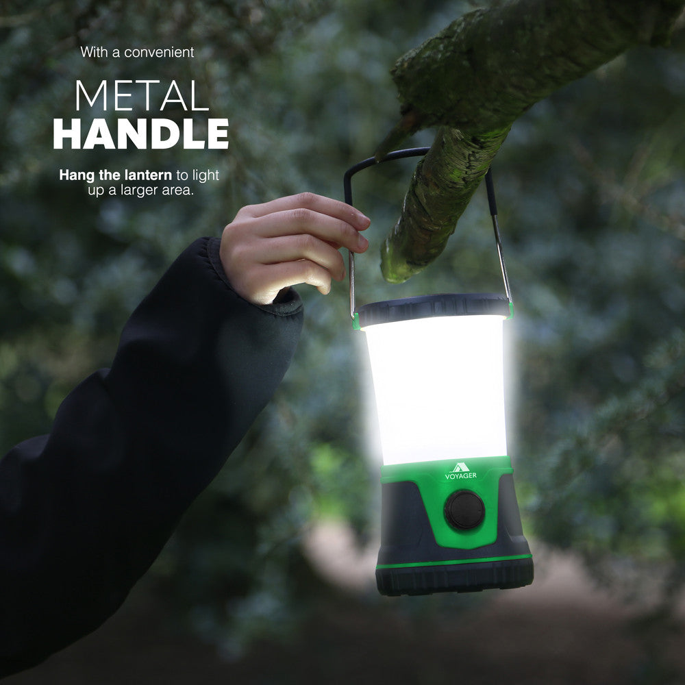 Waterproof LED Camping Lantern in Use Outdoors – Dark Green Emergency Light for Camping and Hiking UK
