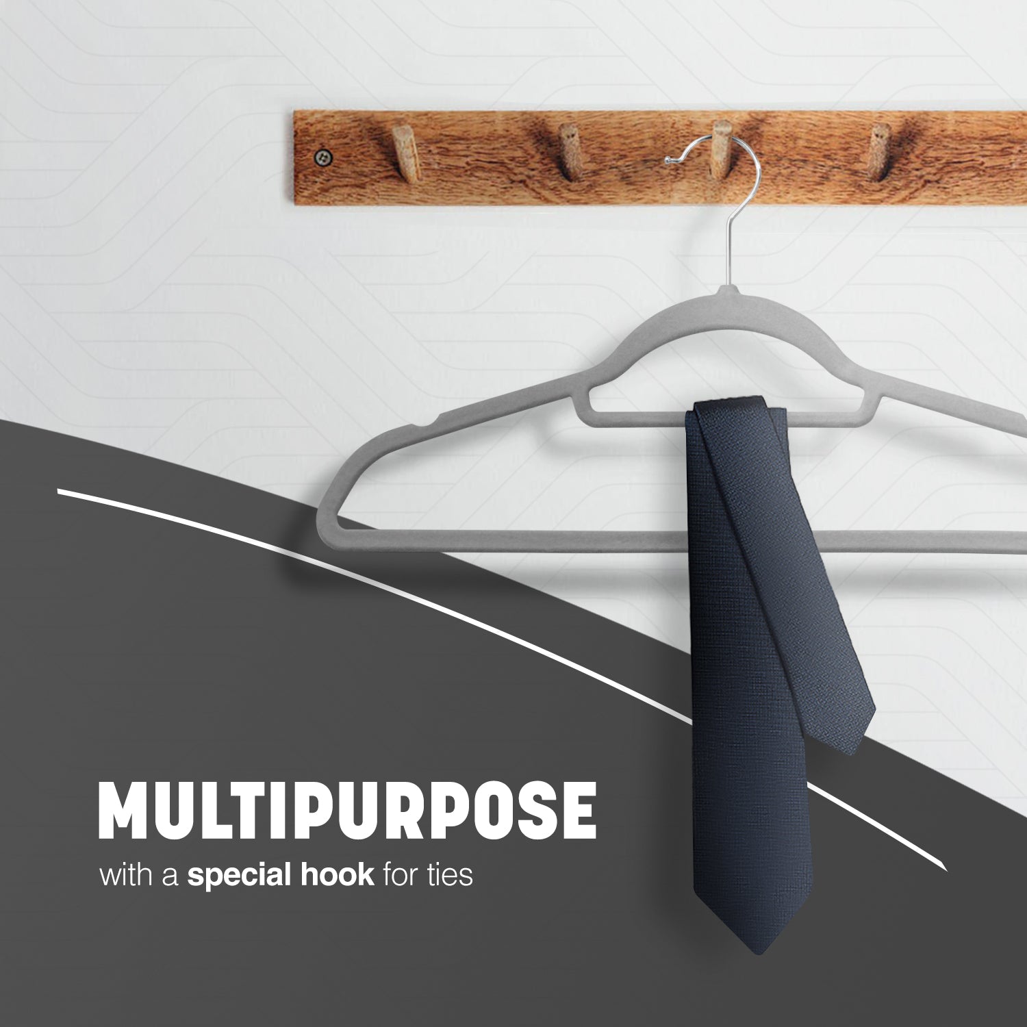 KEPLIN Velvet Hangers 50 Pack - Non-Slip Clothes Hangers with Tie Bar & 360° Hook - Durable & Sturdy, Space-Saving Wardrobe Organisers for Suits, Jackets & Clothes- Home Storage Solution