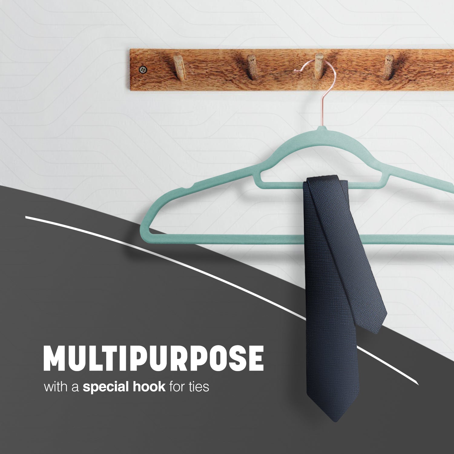 KEPLIN Velvet Hangers 20 Pack - Non-Slip Clothes Hangers with Tie Bar & 360° Hook - Durable & Sturdy, Space-Saving Wardrobe Organisers for Suits, Jackets & Clothes- Home Storage Solution