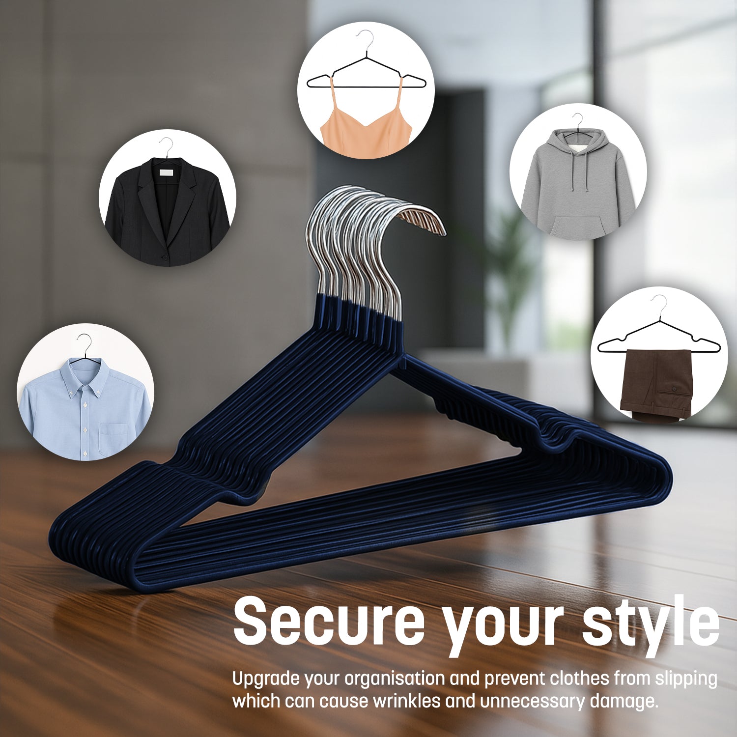 20pcs Metal Hangers Premium Rubber Coated  - Non-Slip Clothes Hangers with 360° Swivel Hook