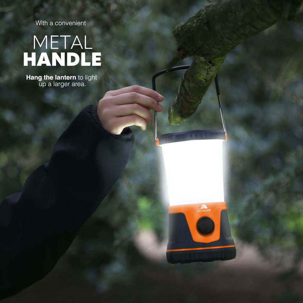 Orange LED Camping Lantern Lit Up – Bright 1500 Lumen Light for Tent Campsite or Emergency