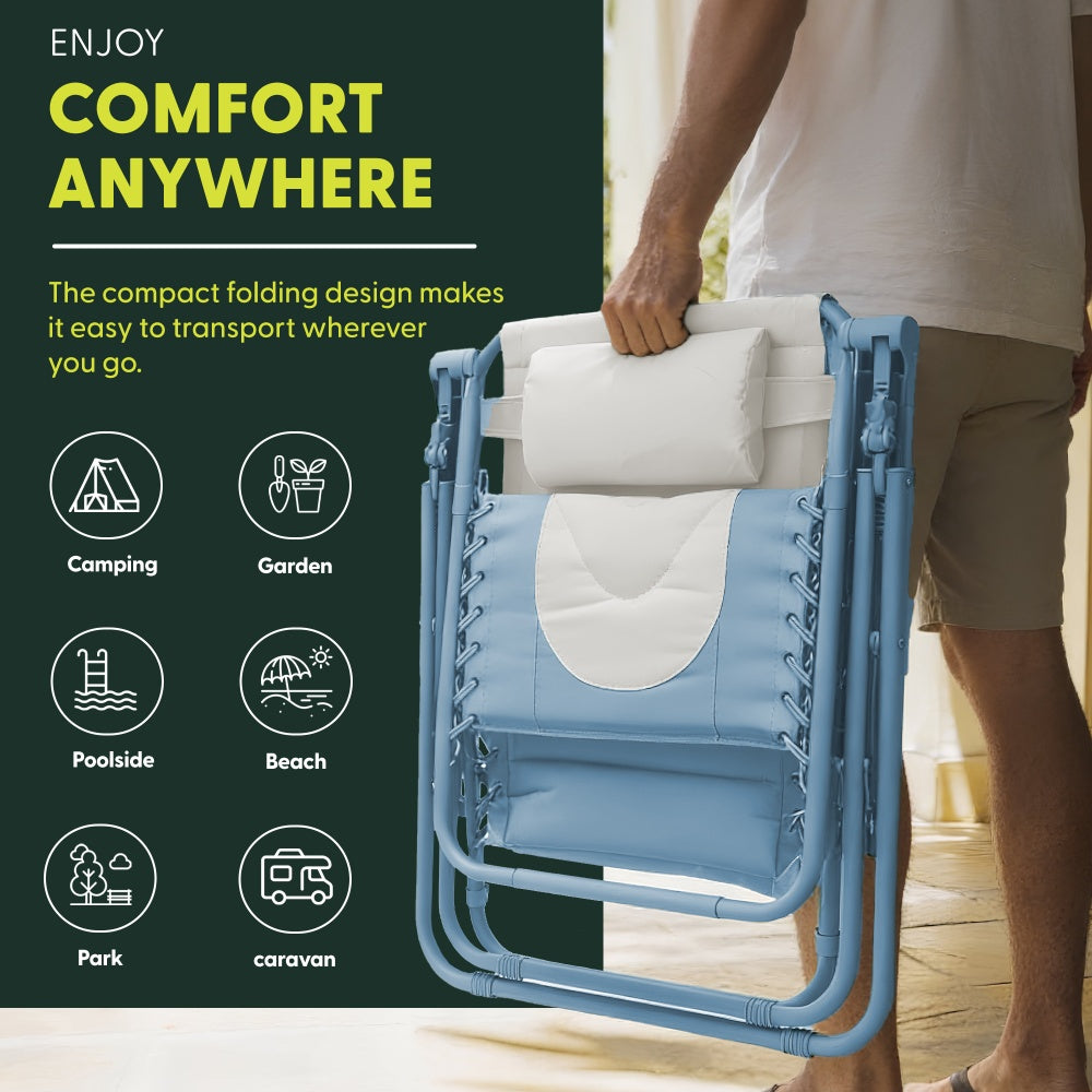 Blue Zero Gravity Chair XXL In Use Garden