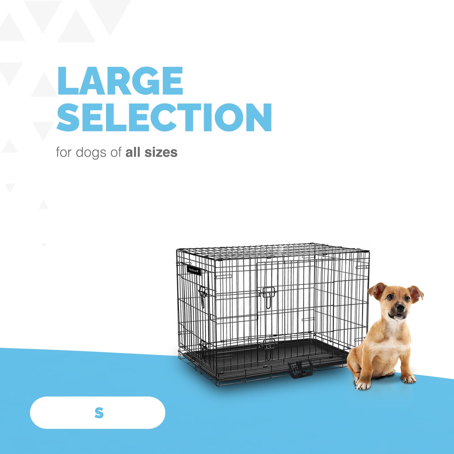 FurDreams Heavy Duty Dog Crate – Black Metal Folding Cage with Dual Doors, Chew-Resistant Plastic Tray, and Carry Handle – Perfect for Puppy Training