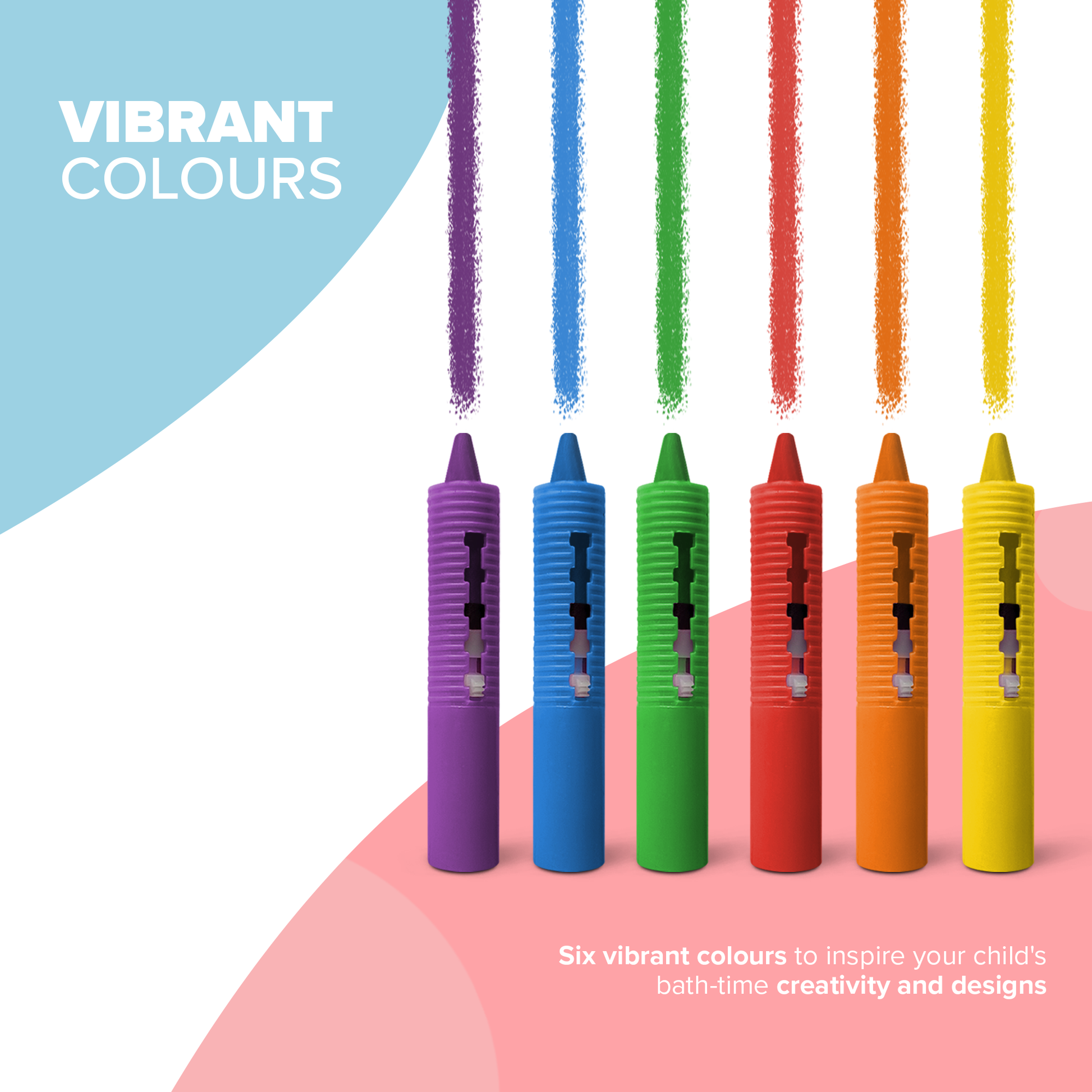 Child drawing with bath crayons – washable non-toxic crayon pens for tiles and bath walls
