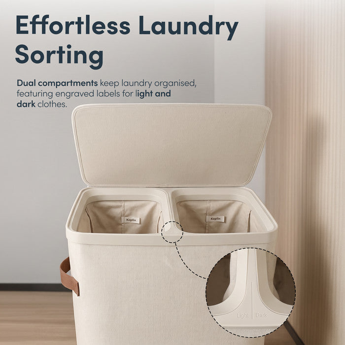 Collapsible Laundry Basket with Lid & Removable Liner