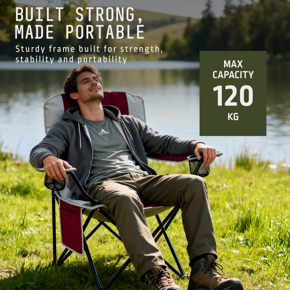 Padded Camping Chairs - 2 Pack