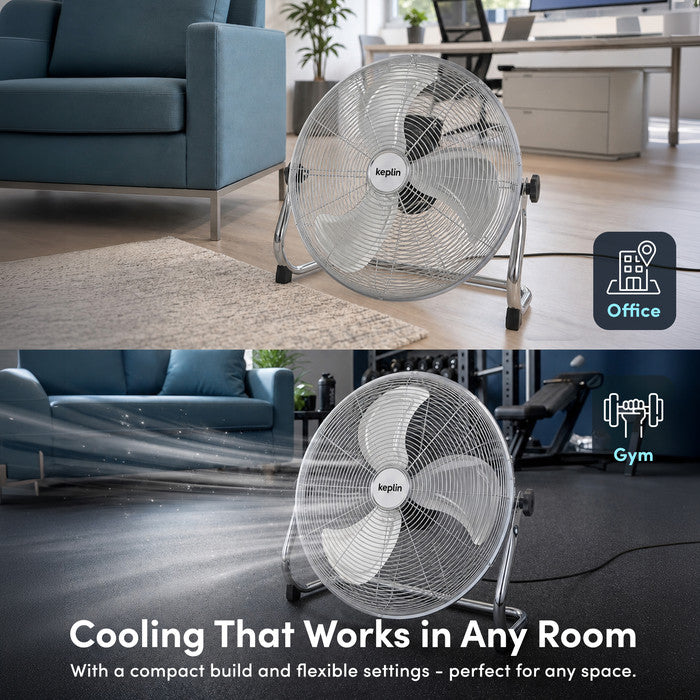 16 inch chrome floor fan full product white background