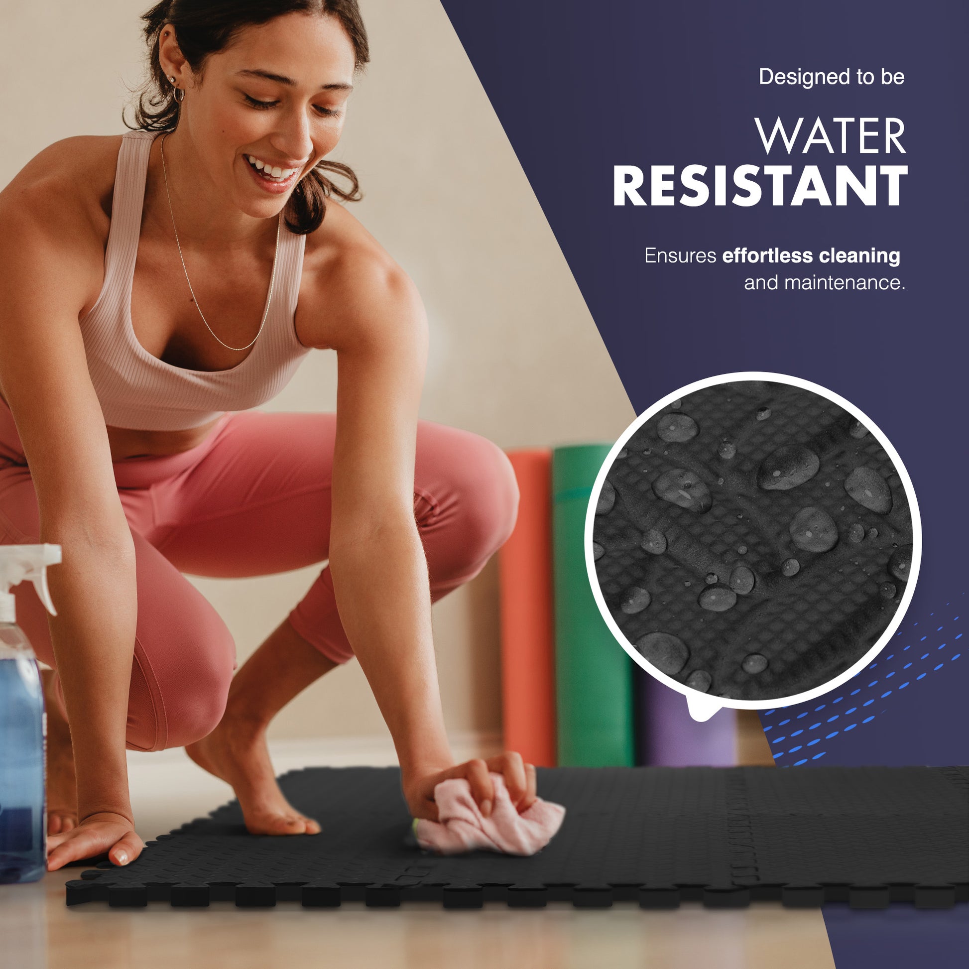 KAYMAN Gym Floor Nonslip Mats, Interlocking, EVA Foam Exercise Floor Tiles for Home Workouts, Studio, Weights, Exercise and Yoga (30 X 30cm) – image 12